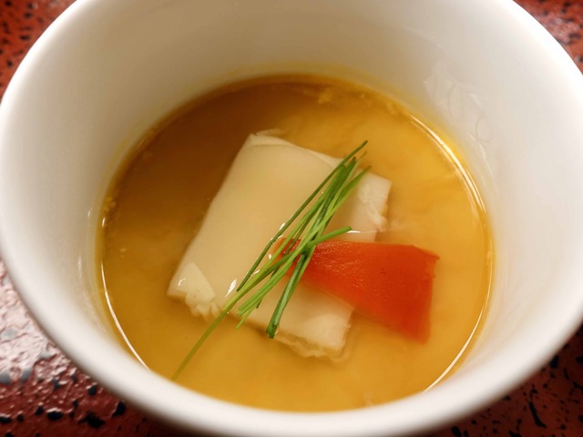 鮟肝の玉地蒸し,胡麻豆腐,ポン酢餡 2_edit