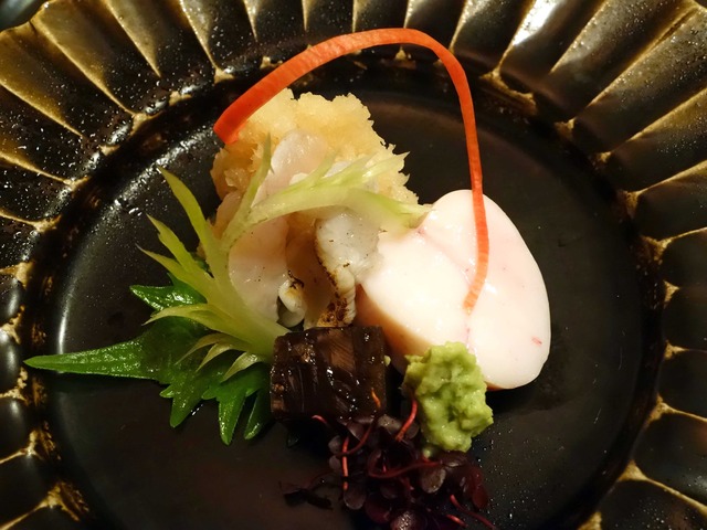 フグの辛味大根和え,フグ白子 1_edit