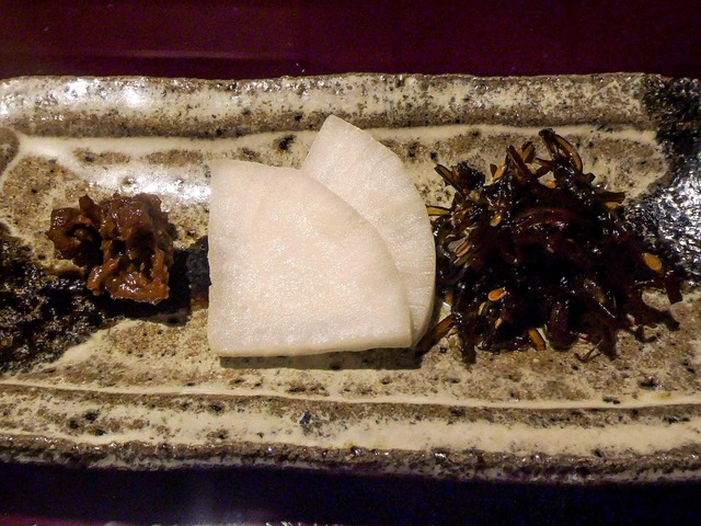 肉味噌,大根のぬか漬け,昆布の佃煮_edit