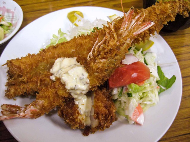 車海老,穴子,ホタテフライ定食 1_edit