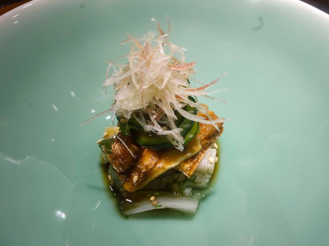 酢の物(煮穴子,ズイキ,キュウリ,ミョウガ) 1_edit