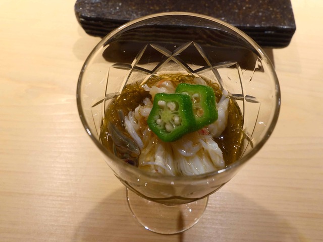 もずくとジュンサイ,毛ガニの酢の物_edit