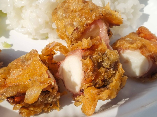 熊本天草タコのポルトガル風天ぷらのせご飯 7_edit