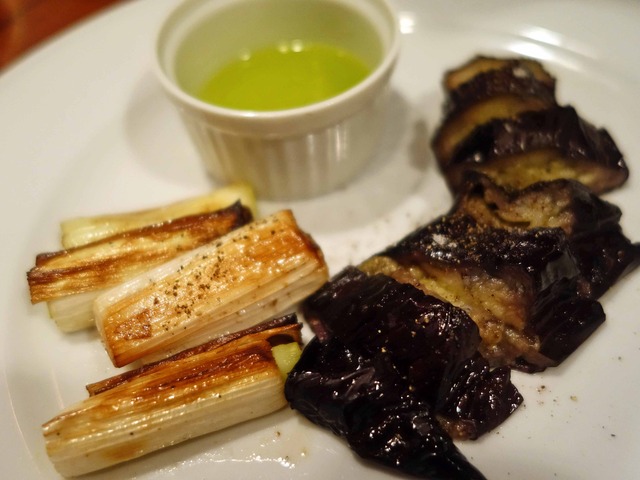 焼き茄子と焼きネギ,グレープシードオイルのビネグレット 2_edit