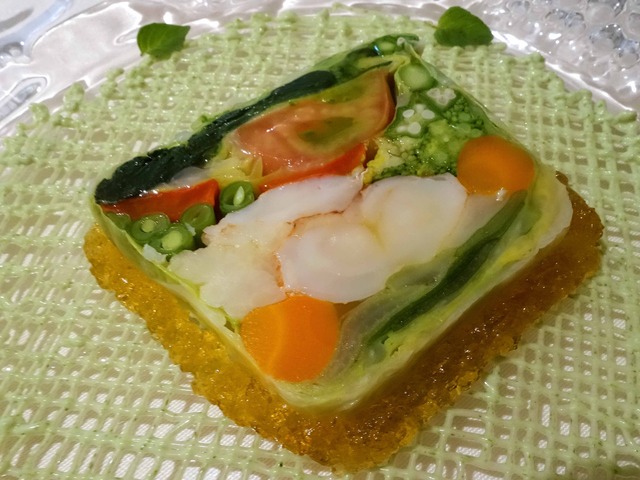 高原野菜とオマール海老のテリーヌ,オレガノ風味 5_edit