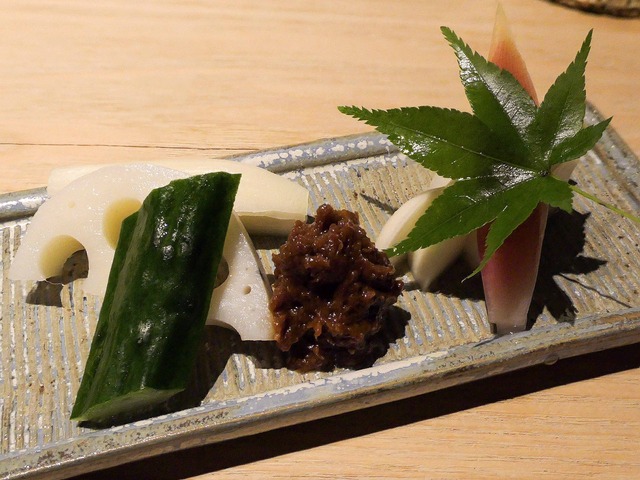 前菜(生野菜,お新香,肉味噌) 3_edit