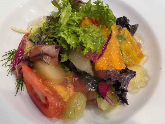 ホタルイカ,フレッシュチーズ,オーガニック野菜のサラダ 1_edit