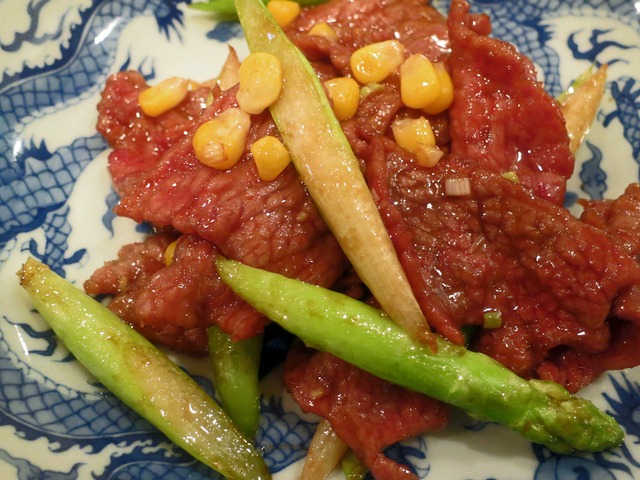 牛肉とアスパラ,とうもろこしの炒め 3_edit