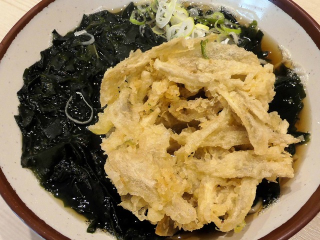 ごぼうかき揚 + わかめそば 1_edit