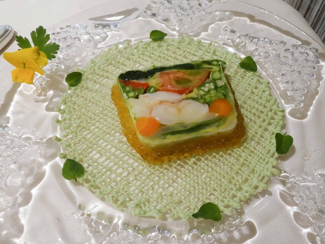 高原野菜とオマール海老のテリーヌ,オレガノ風味 1_edit