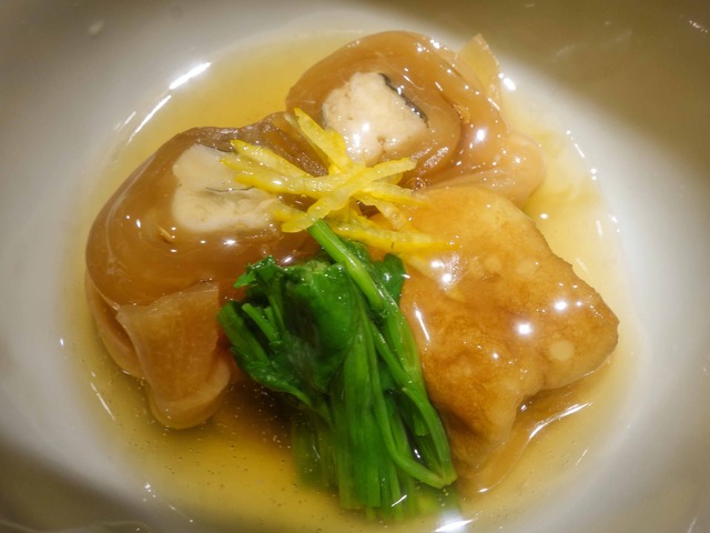 穴子大根奉書巻,粟麩,壬生菜 3_edit