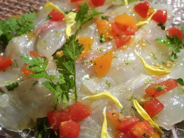 昆布〆真鯛のカルパッチョ,へべすの香り 3_edit