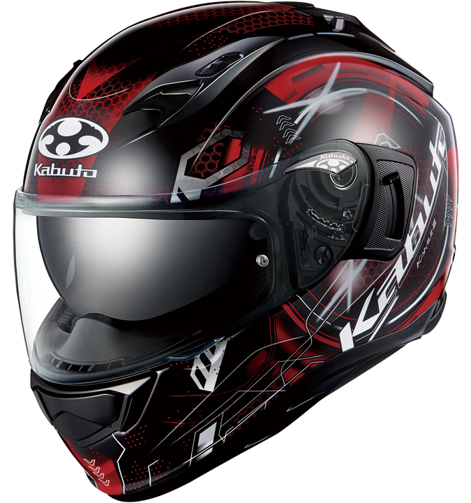 美品】カブト カムイ2フルフェイスヘルメット レッド/ホワイト OGK