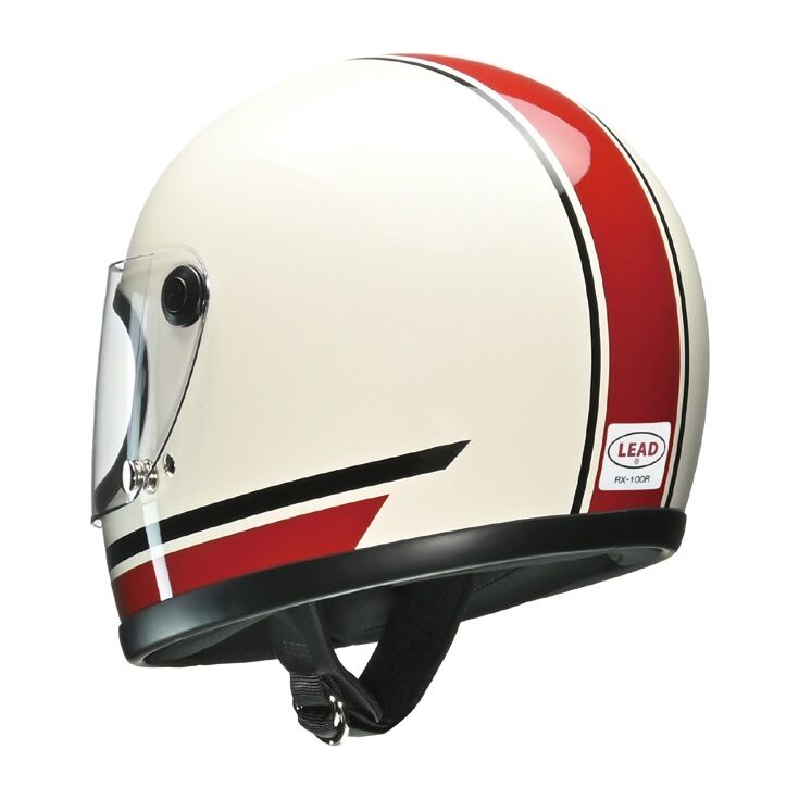 新品未使用 リードヘルメット RX-100R 限定モデル ホワイト×レッド 絶版車好き必見！80年代当時の雰囲気にこだわったヘルメットの2