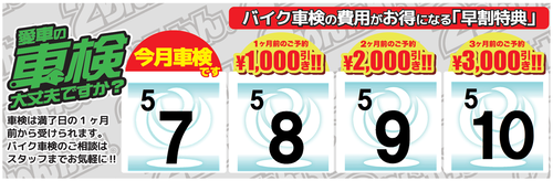 車検早割り 7月