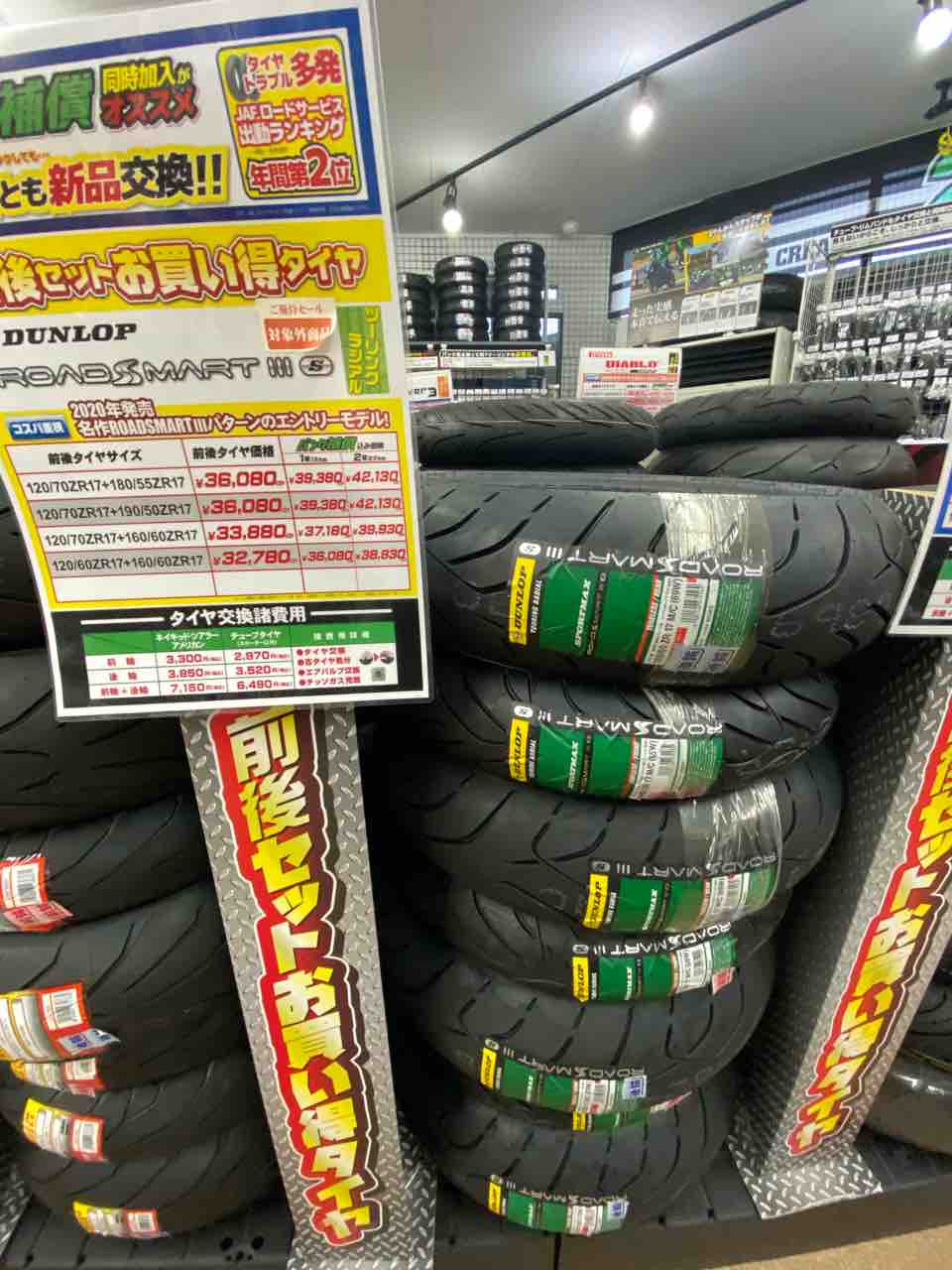 ダンロップ RS3s ロードスマート3　120/70ZR17 タイヤ ダンロップ スポーツマックス ロードスマート3 120/70ZR17