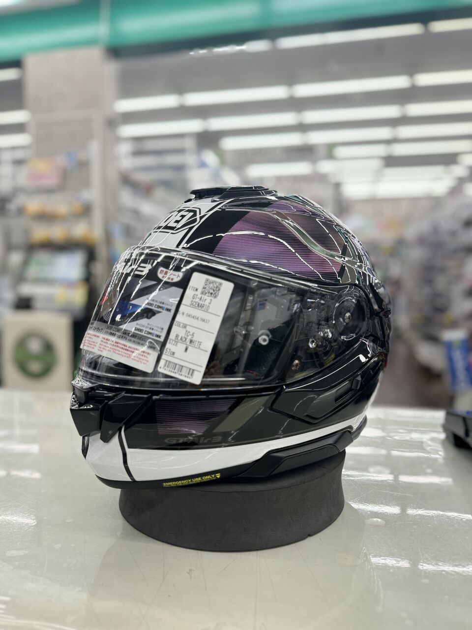 CAR 半帽ヘルメット 黒 グラフィックプリント ヘルメット KLEIN LEAD(リード工業) ブラック×レッド色 M(57