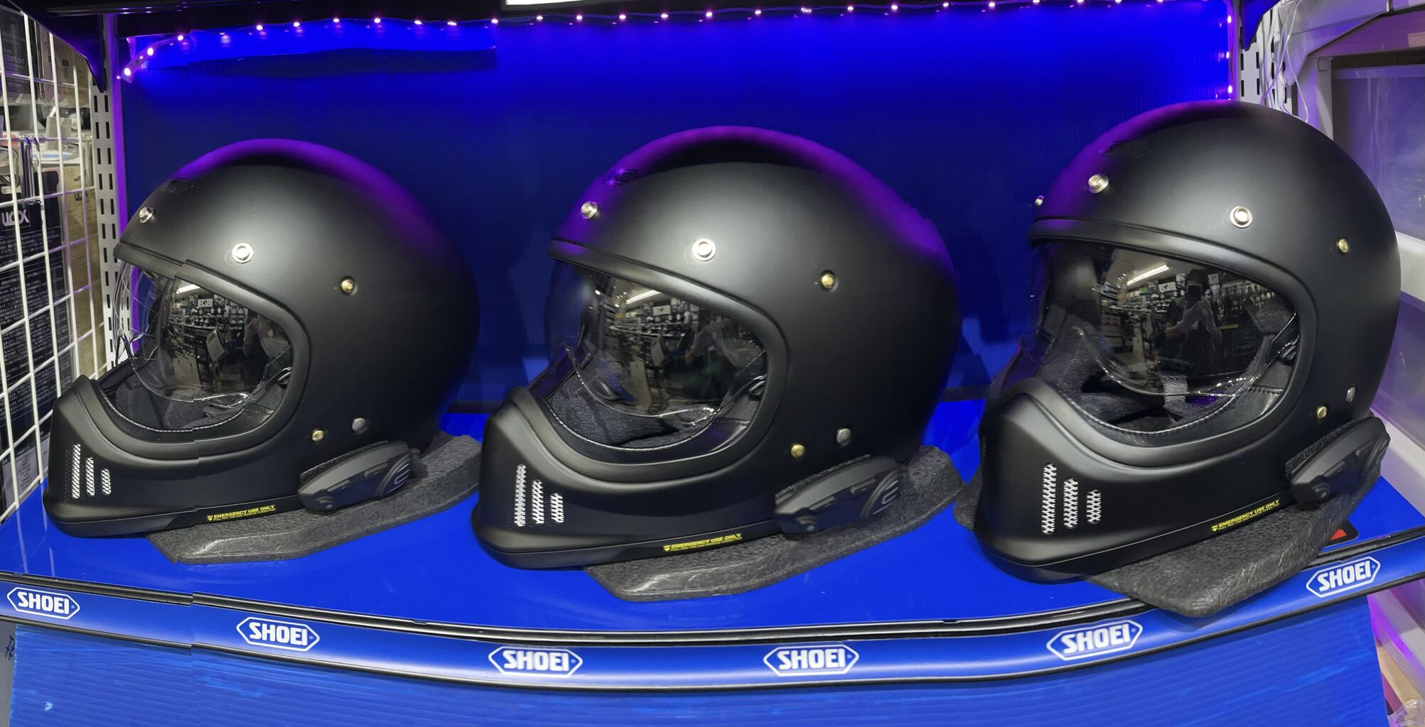 SHOEI オフロードヘルメット ブラック/ブルー SENAインカム付き SHOEI オフロードヘルメット ブラック/ブルー SENAインカム付き