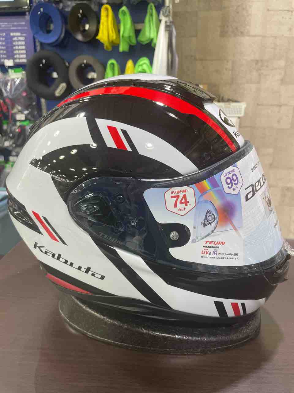 OGKカブト AEROBLADE-6 DYNA FLAT BLACK RED Mサイズ B＋COM ONE付き