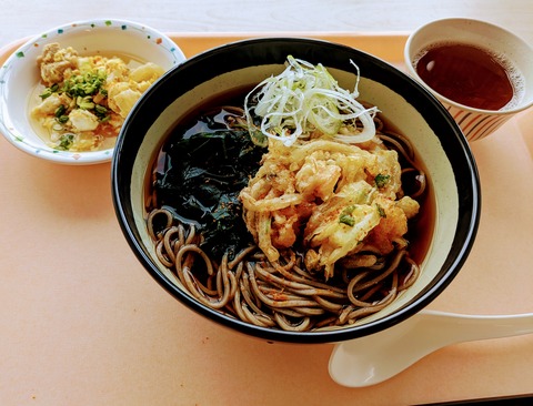 かき揚げそば+親子煮