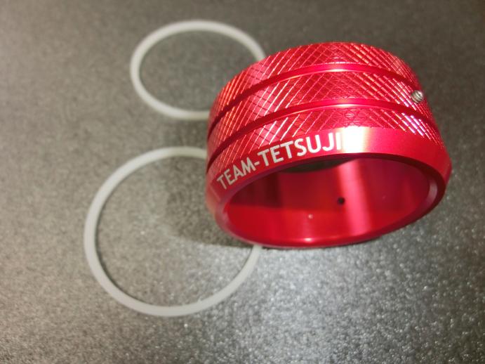 TEAM TETSUJIN ビレットハンドル RED LIMITED EDITION装着