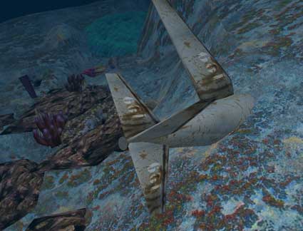 海底に飛行機の残骸 Dive In Scuba Heterocera Atoll 海底に飛行機の残骸 Dive In Scuba Heterocera Atoll