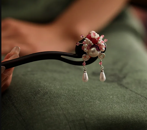 黒檀木のかんざし