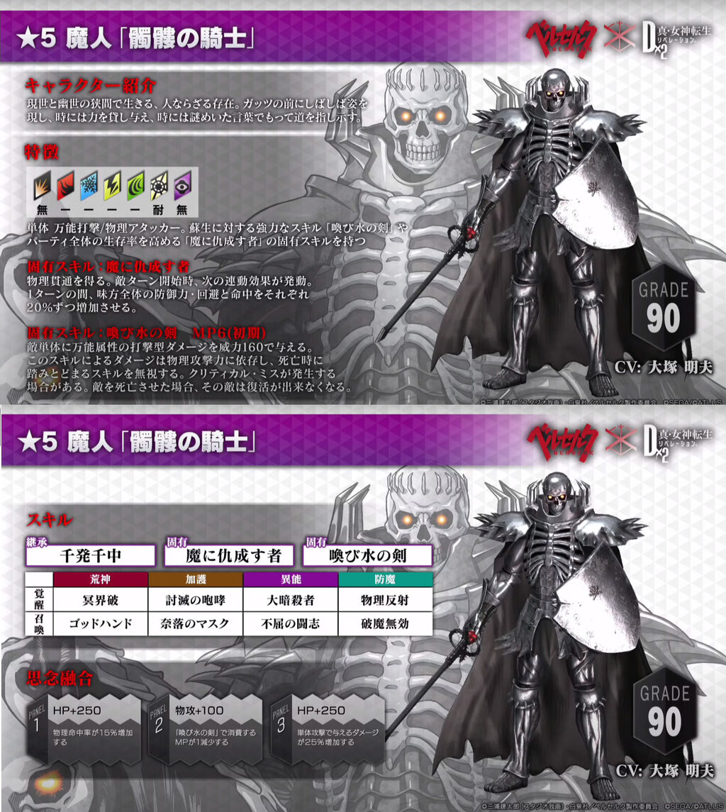 D2メガテン ベルセルクコラボ 配布キャラとして考えたらガッツ破格の性能だな ガッツとシールケは趣味で欲しい 髑髏は実用でも趣味でも欲しい D2メガテンまとめ ギリメカラ速報 D2メガテン ベルセルクコラボ 配布キャラとして考えたらガッツ破格の性能だな ガッツとシールケは趣味で欲しい 髑髏は実用でも趣味でも欲しい D2メガテンまとめ ギリメカラ速報