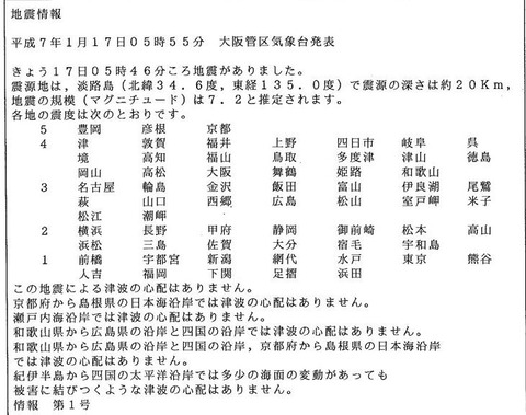 阪神淡路大震災３