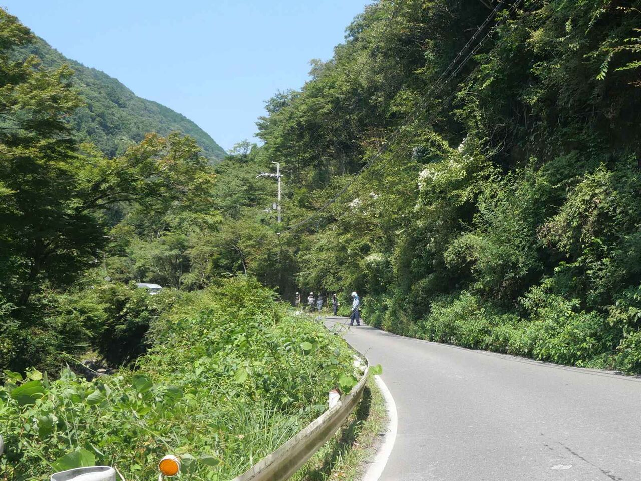 高槻で府道6号線の一番狭い場所 除草作業も大変 2024年 : 高槻Network新聞