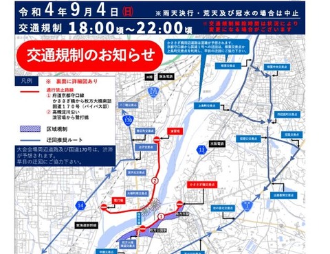 くらわんか花火交通規制