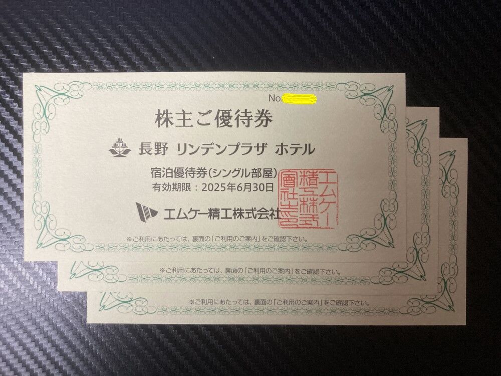 長野 リンデンプラザ ホテル 宿泊優待券2枚セット 長野リンデンプラザホテル株主優待券