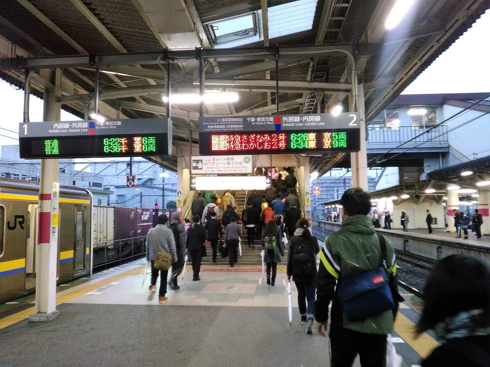 京葉線 その3 早朝上り電車の乗車体験 蘇我から舞浜まで快速 Shinoの鉄道旅行 ホテル宿泊備忘録