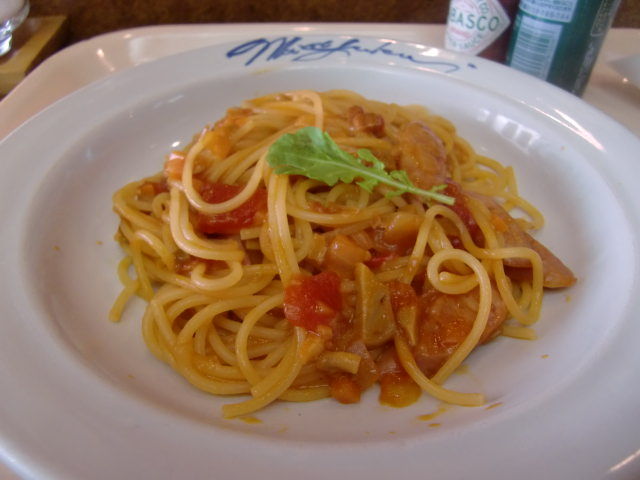 豆福のナポリタンを近くから