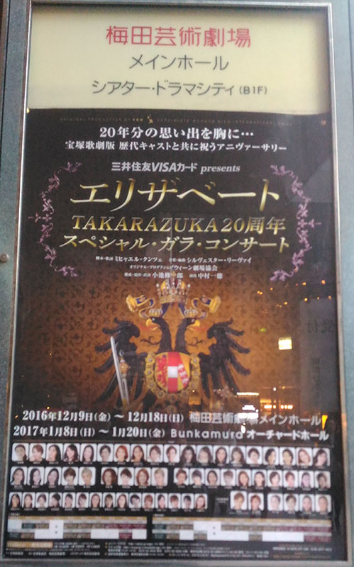 エリザベート Takarazuka周年スペシャル ガラ コンサート 梅田芸術劇場メインホール 映画 書籍 ミュージカル備忘録