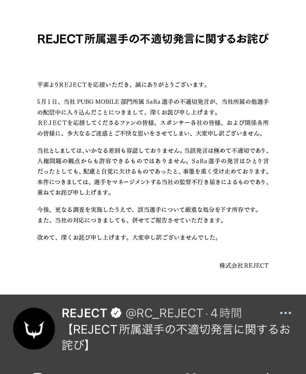 悲報 独り言を言っただけのプロゲーマーさん 活動自粛に追い込まれる 任天党 にんてんとう