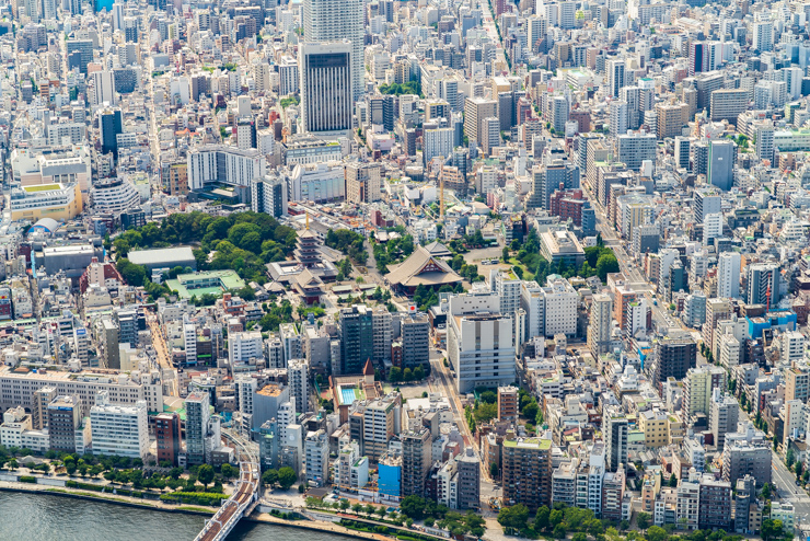 東京スカイツリーから見た浅草寺