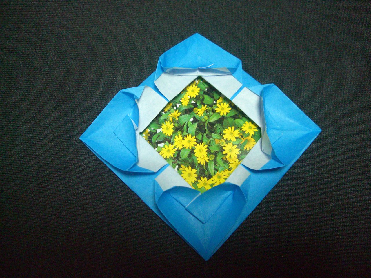 Origami おりがみ遊び 四隅がハートの写真入れ Ebisuchachaのブログ