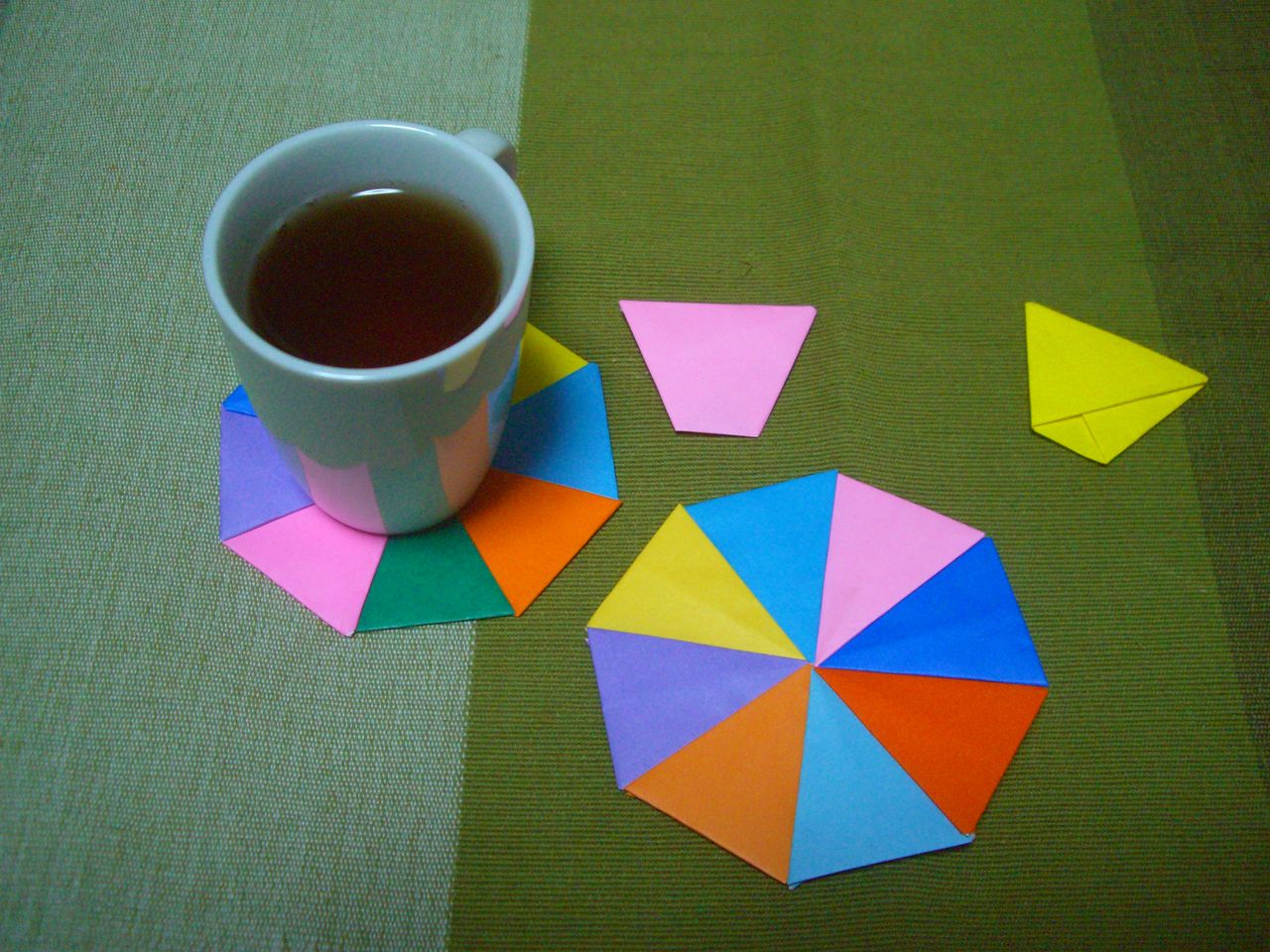 Origami おりがみ遊び コップから八角のコースター Ebisuchachaのブログ