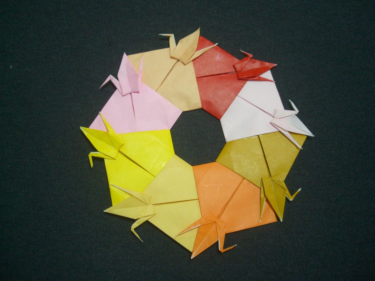 Origami おりがみ遊び 鶴のリース Ebisuchachaのブログ