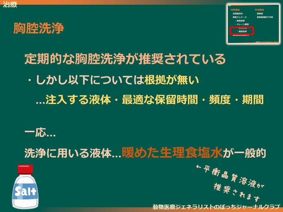 文献 犬猫 膿胸管理15レビュースライド版7 治療 胸腔洗浄 線維素溶解薬 Pmid 動物医療ジェネラリストのぼっちジャーナルクラブ