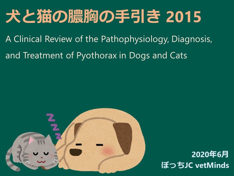 文献：犬猫] 膿胸管理2015レビュースライド版1 病態生理（PMID
