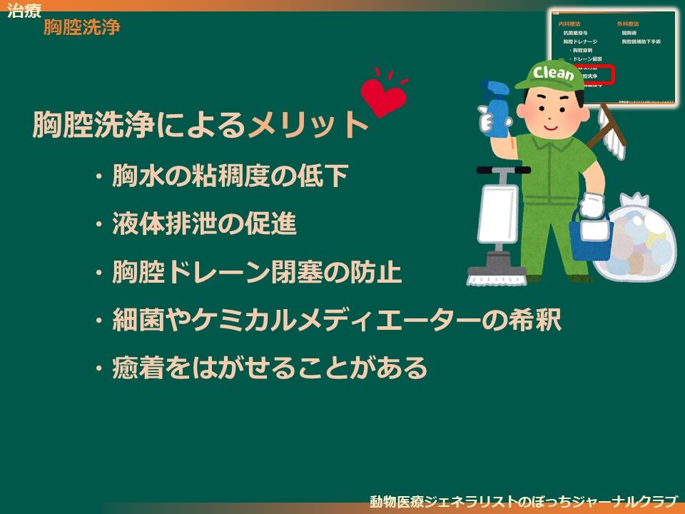 文献 犬猫 膿胸管理15レビュースライド版7 治療 胸腔洗浄 線維素溶解薬 Pmid 動物医療ジェネラリストのぼっちジャーナルクラブ