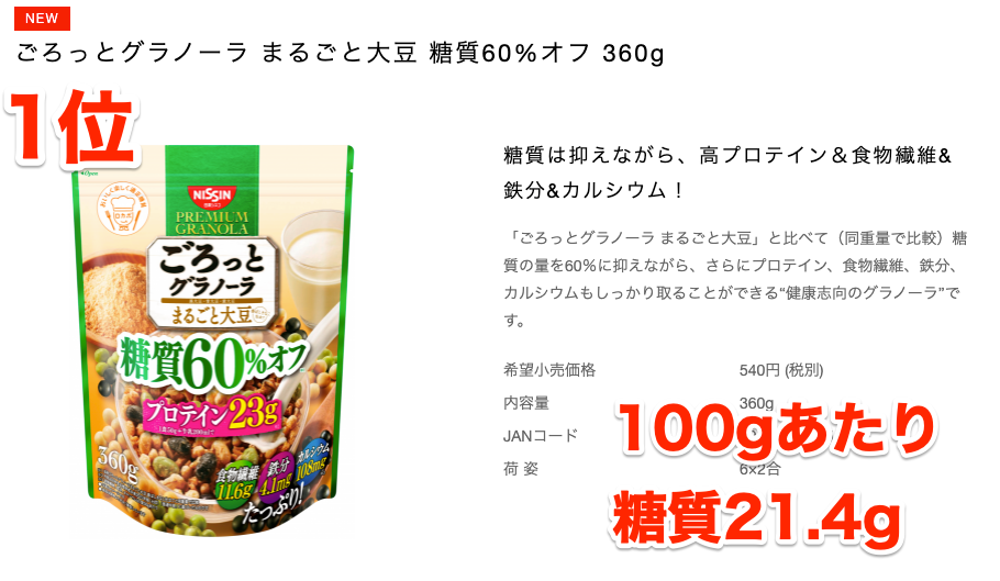 ごろっとグラノーラ まるごと大豆 糖質60 オフ 360g 日清食品グループ 🔊 ごろっとグラノーラ まるごと大豆 糖質60 オフ 360g 日清食品グループ 🔊
