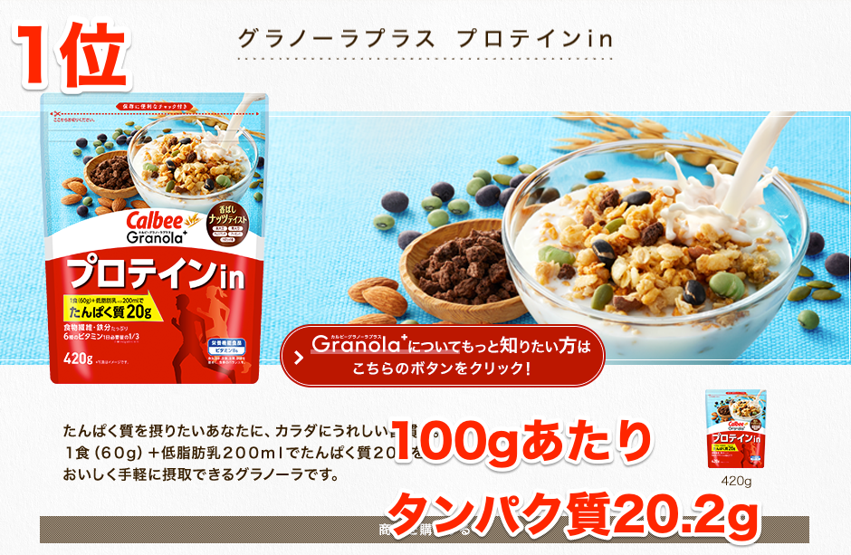 グラノーラプラスプロテインin | 商品一覧 | フルグラ® | カルビー株式会社 グラノーラプラスプロテインin | 商品一覧 | フルグラ® | カルビー株式会社