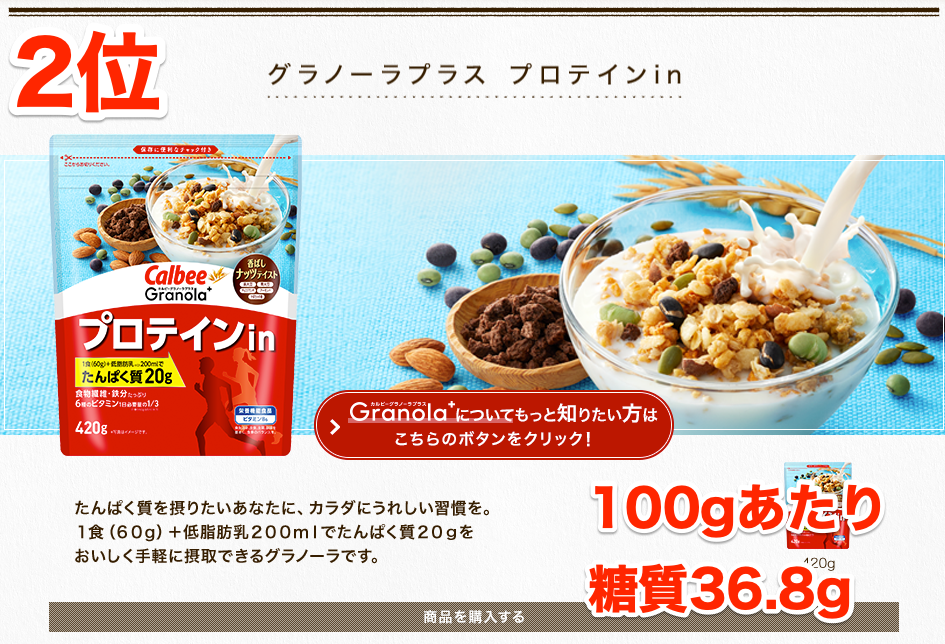 グラノーラプラスプロテインin | 商品一覧 | フルグラ® | カルビー株式会社 グラノーラプラスプロテインin | 商品一覧 | フルグラ® | カルビー株式会社