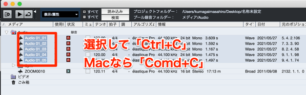 プールファイルのコピペcubase.png プール 名称未設定