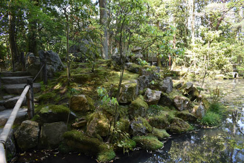 対岸の石積み