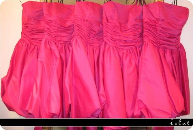 フューシャピンクのバルーンブライズメイドドレス エクラ ブライズメイド ドレスサロンblog