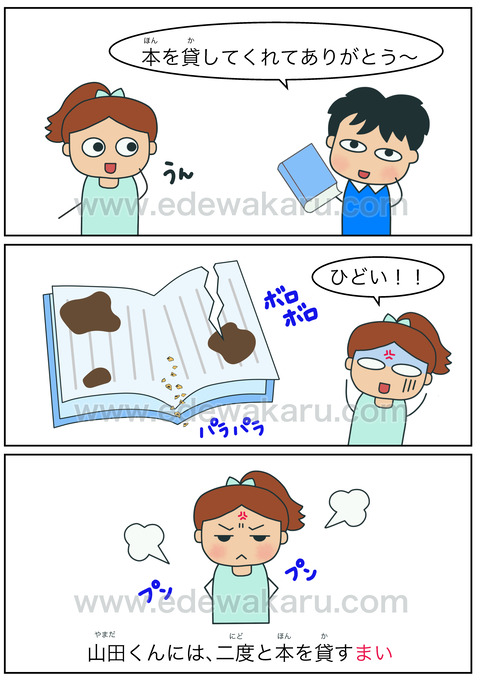 まい② まい②（否定意志）｜日本語能力試験 JLPT N2 : 絵でわかる日本語